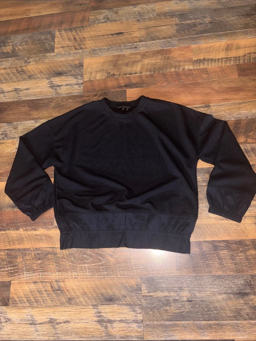 English Factory Womens Black Crewneck Pullover